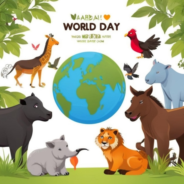 Foto celebrate la giornata mondiale degli animali con sfondi vettoriali gratuiti