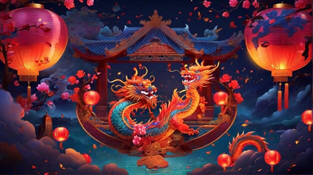 Celebrate the Year of the Dragon with a stunning visual representation of Chinese New Year 2024