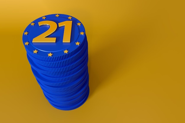 Celebrating the 21th Anniversary of the European Union 3d Rendering