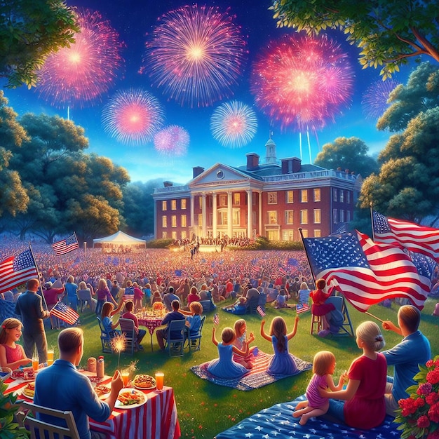 Photo celebrating american independence day generated ai image