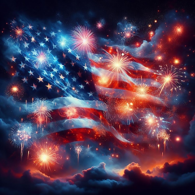 celebrating American Independence Day generated AI Image