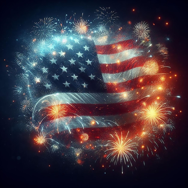 Празднование Дня независимости Америки сгенерировано ИИ Изображение