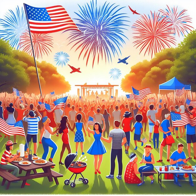 Photo celebrating american independence day generated ai image