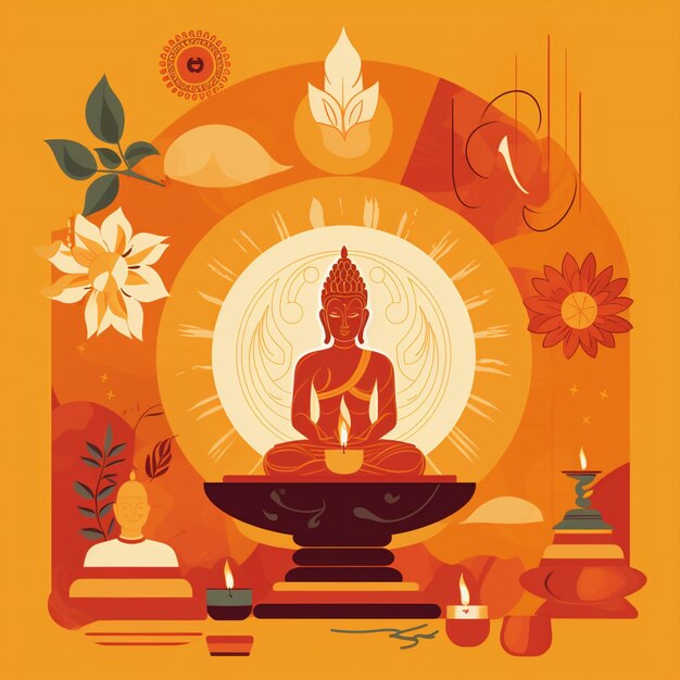 Premium AI Image Celebrating Asalha Puja premium-ai-image-celebrating-asalha-puja