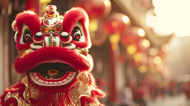 写真 中国の新年をライオンダンスで祝う