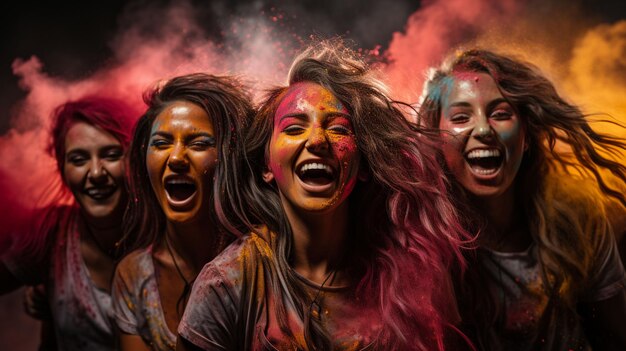 Photo celebrating colors of holi