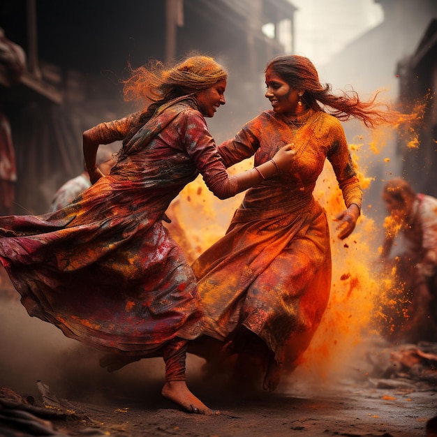 Photo celebrating colors of holi