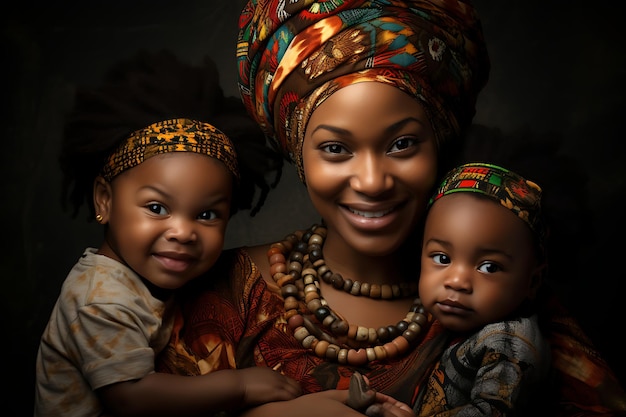다양성을 기념하는 다문화 어머니와 자녀의 즐거운 유대감