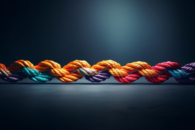 Photo celebrating diversity and unity with a colorful rope