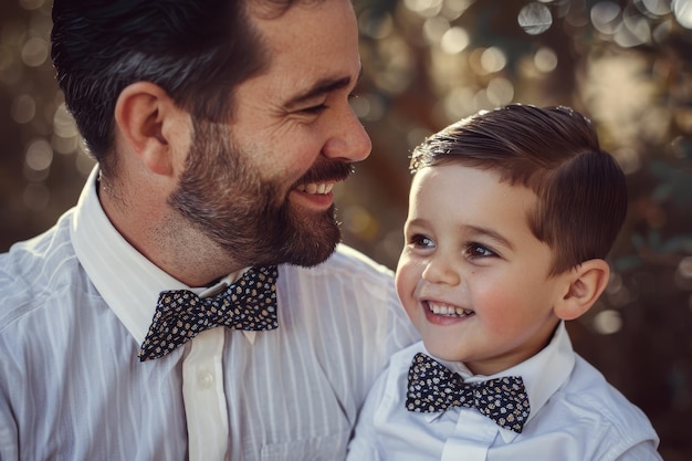 Foto celebrare la pasqua con stile il legame speciale tra padre e figlio con accessori corrispondenti