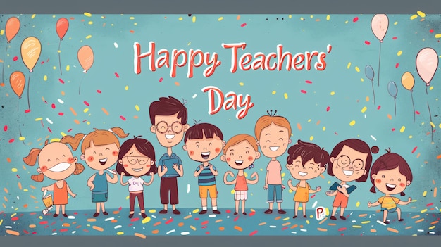 Celebrating Educators A Vibrant Happy Teachers Day Banner Illustration