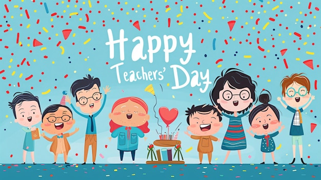 Celebrating Educators A Vibrant Happy Teachers Day Banner Illustration