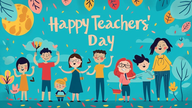 Celebrating Educators A Vibrant Happy Teachers Day Banner Illustration