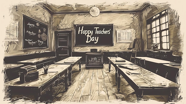 Photo celebrating educators a vibrant happy teachers day banner illustration