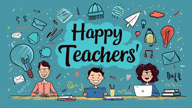 Celebrating Educators A Vibrant Happy Teachers Day Banner Illustration