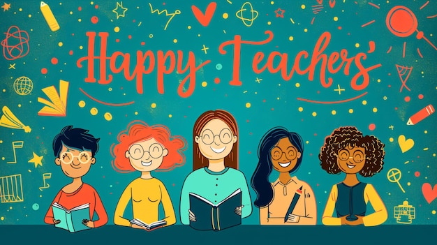 Photo celebrating educators a vibrant happy teachers day banner illustration