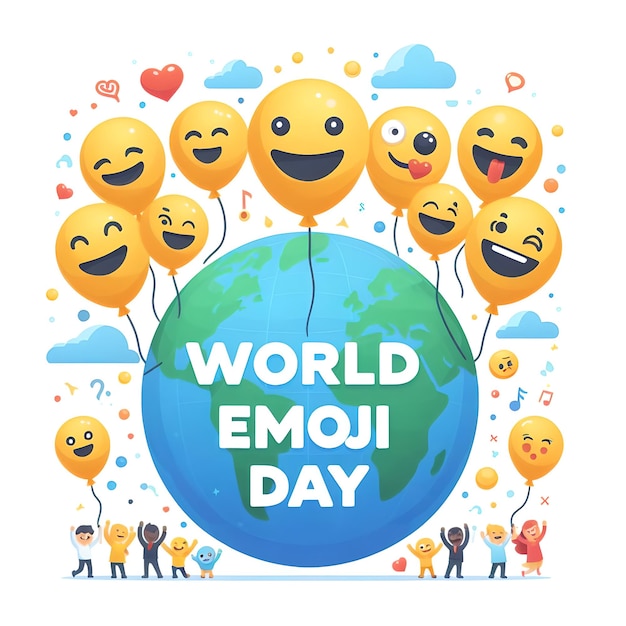 Photo celebrating emoji day banner