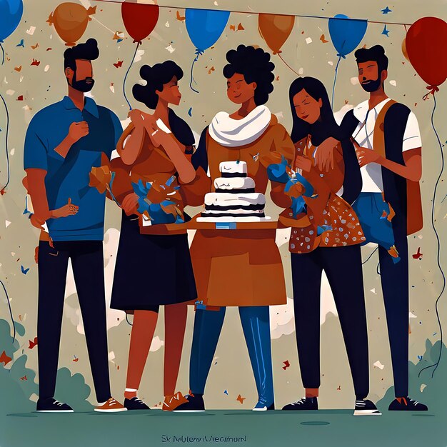 Celebrating friendship day flat illustration