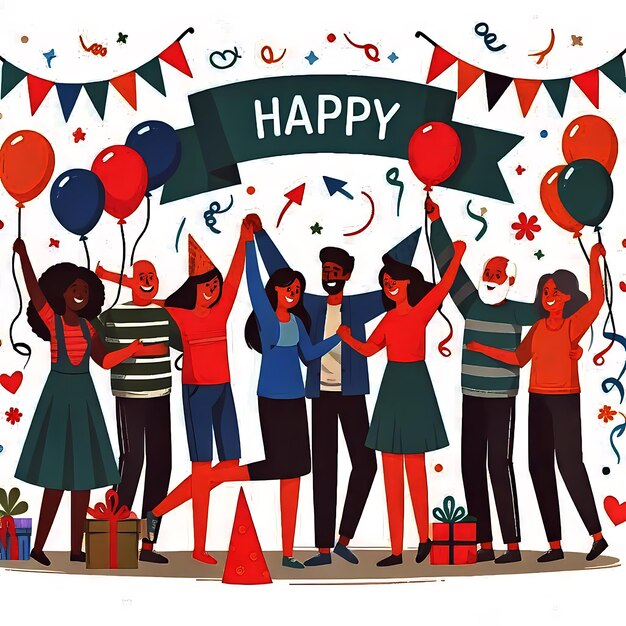 Celebrating friendship day flat illustration