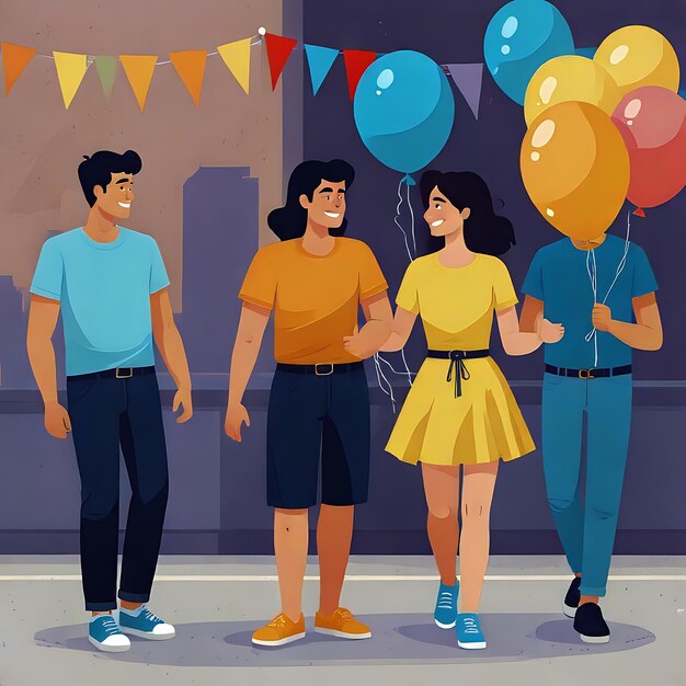 Celebrating friendship day flat illustration