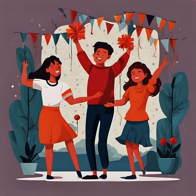 Celebrating friendship day flat illustration