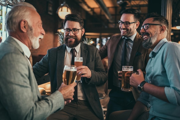 Celebrating good business cooperation at the bar