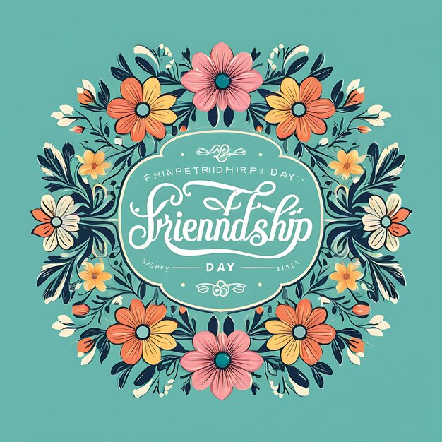 Photo celebrating happy friendship day flat illustration generated by ai