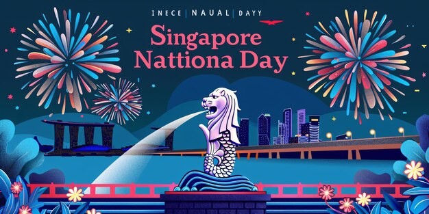 Photo celebrating heritage crafting unique vector illustrations for national singapore day