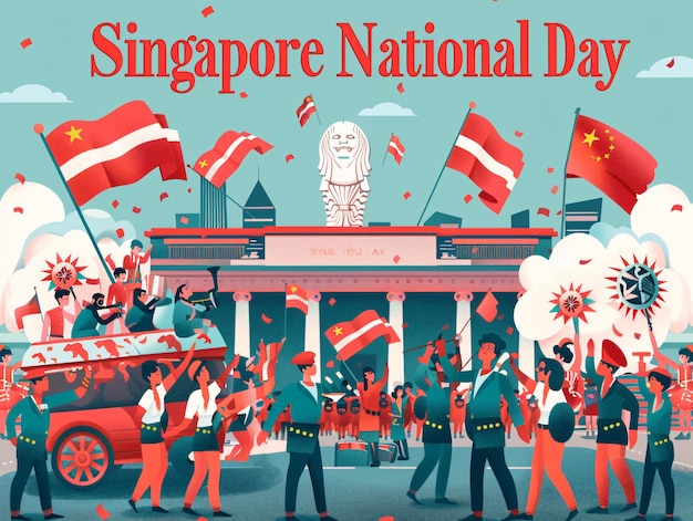 Foto celebrating heritage crafting illustrazioni vettoriali uniche per la giornata nazionale di singapore