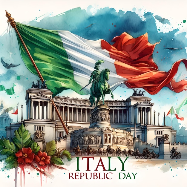 Photo celebrating italy republic day