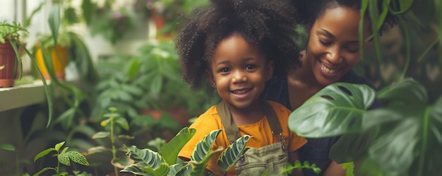 Celebrating the Joy of Indoor Gardening through Multicultural MotherDaughter Bonding Concept Indoor Gardening Multicultural MotherDaughter Bonding Green Thumb Plant Love