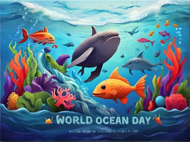 Photo celebrating and protecting the blue a world ocean day invitation