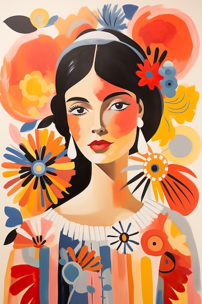 Celebrating Spanish culture during National Hispanic Heritage Month with abstract portraits