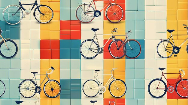 Photo celebrating zero waste with bicycle commuter tiles ecofriendly travel concept