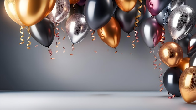 Celebration background with baloons and confetti