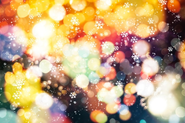 Celebration background with defocused golden lights for Christmas, New Year, Holiday, party