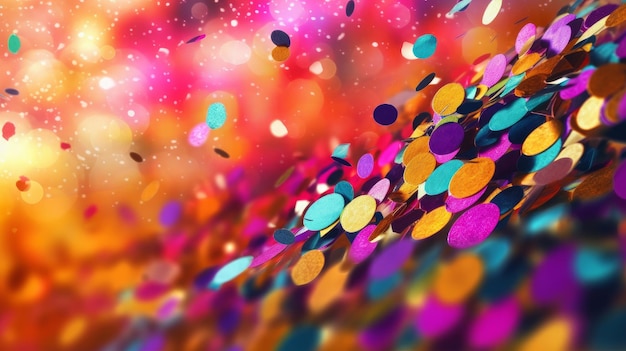 Празднование ColoColorful Confetti и Bokeh на иллюстрации, созданной ИИ