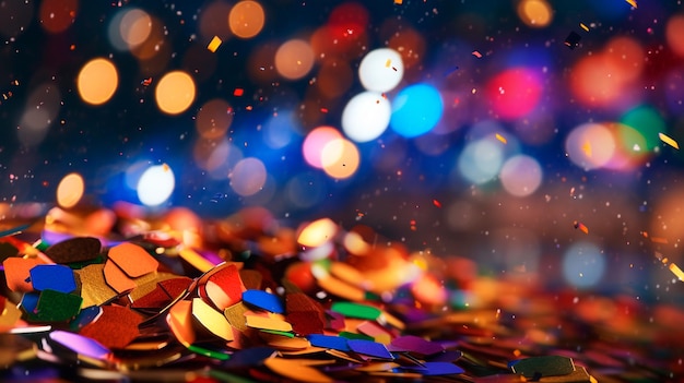 Celebration of Color Colorful Confetti and Bokeh on a Carnival Background Generative AI illustrator