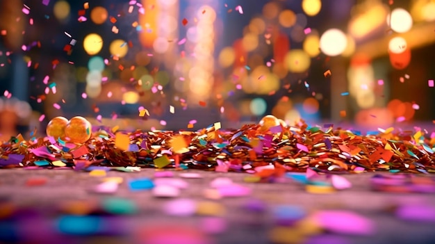 Celebration of Color Colorful Confetti and Bokeh on a Carnival Background Generative AI