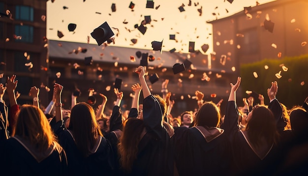 Celebration education graduation throwing graduation cap