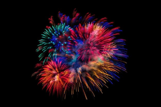 Celebration multicolored fireworks copy space 4 of July 4th of July Independence Day beautiful fireworks Canada Day holidays salute New Year celebration colorful fireworks