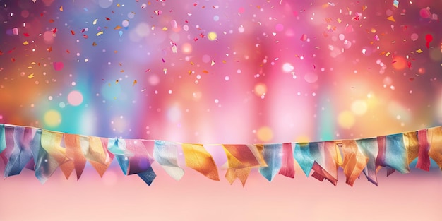 Photo celebration party banner holiday colorful festive background bright and colorful joyful design