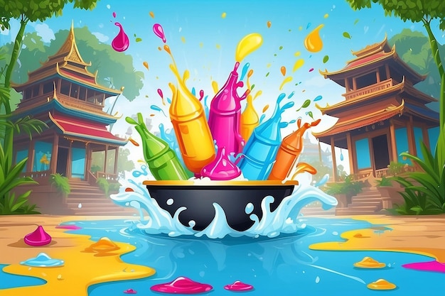 Celebration of Thailand Songkran festival background
