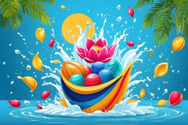 Celebration of Thailand Songkran festival background