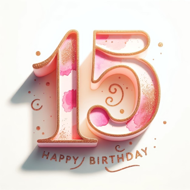 Празднование 15-летия в розовом и золотом цветах Birthday Elegance