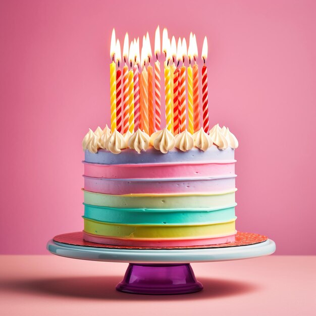 Foto delizie di celebrazione una collezione di gustose torte di compleanno e inviti per occasioni gioiose