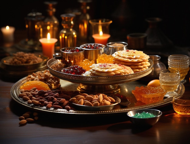 Foto la cucina celebrativa di diwali si diffonde