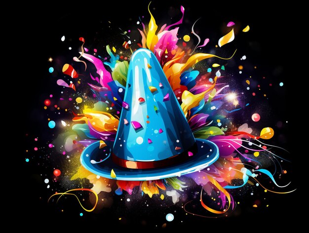 Foto eleganza celebrativa sfondo colorato del cappello della festa