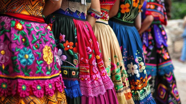 Photo celebratory garb detailing hispanic festival wear