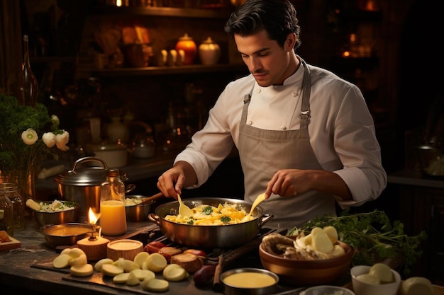 Celebrity Chef Cooking Cheese Fondue High quality Fondue image photography